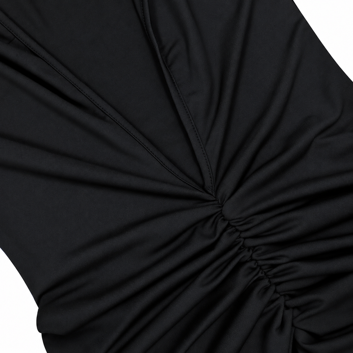 Hug | Black Long Sleeve Backless Maxi Dress