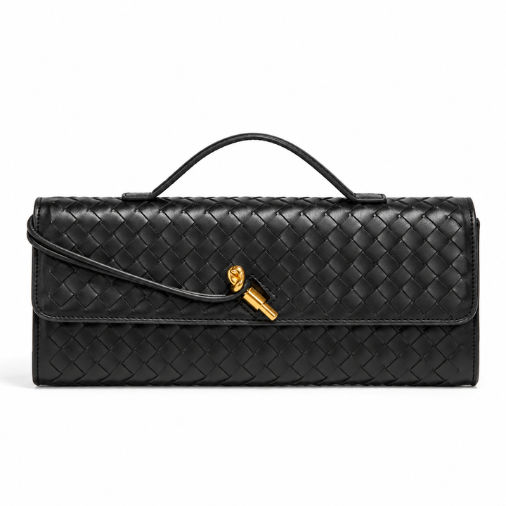 Patch | Woven Top Handle Clutch Crossbody Bag