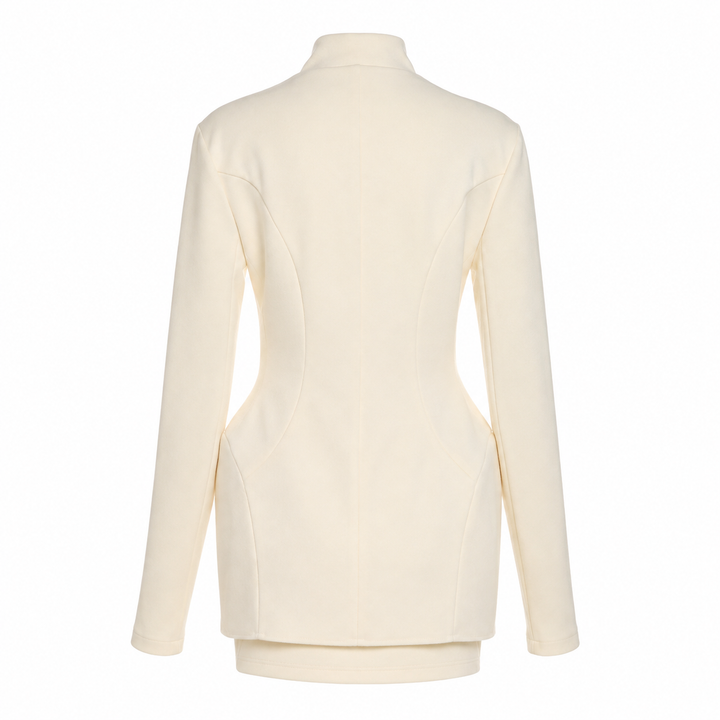 Soul | Stand Collar Peplum Jacket Skirt Set