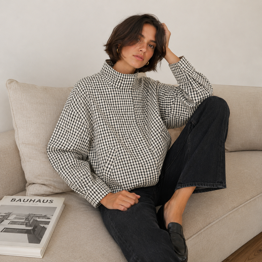 Chase | Plaid High Neck Bomber Jacket