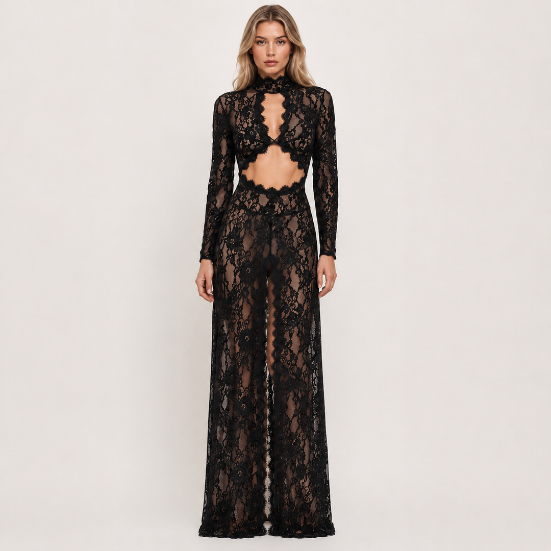 Curse | Lace Cutout Longe Sleeve Maxi Dress