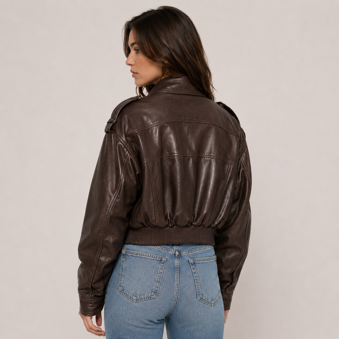 Ride | Faux Leather Moto Bomber Jacket