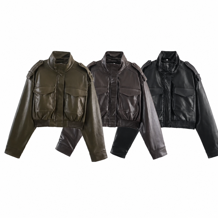 Ride | Faux Leather Moto Bomber Jacket