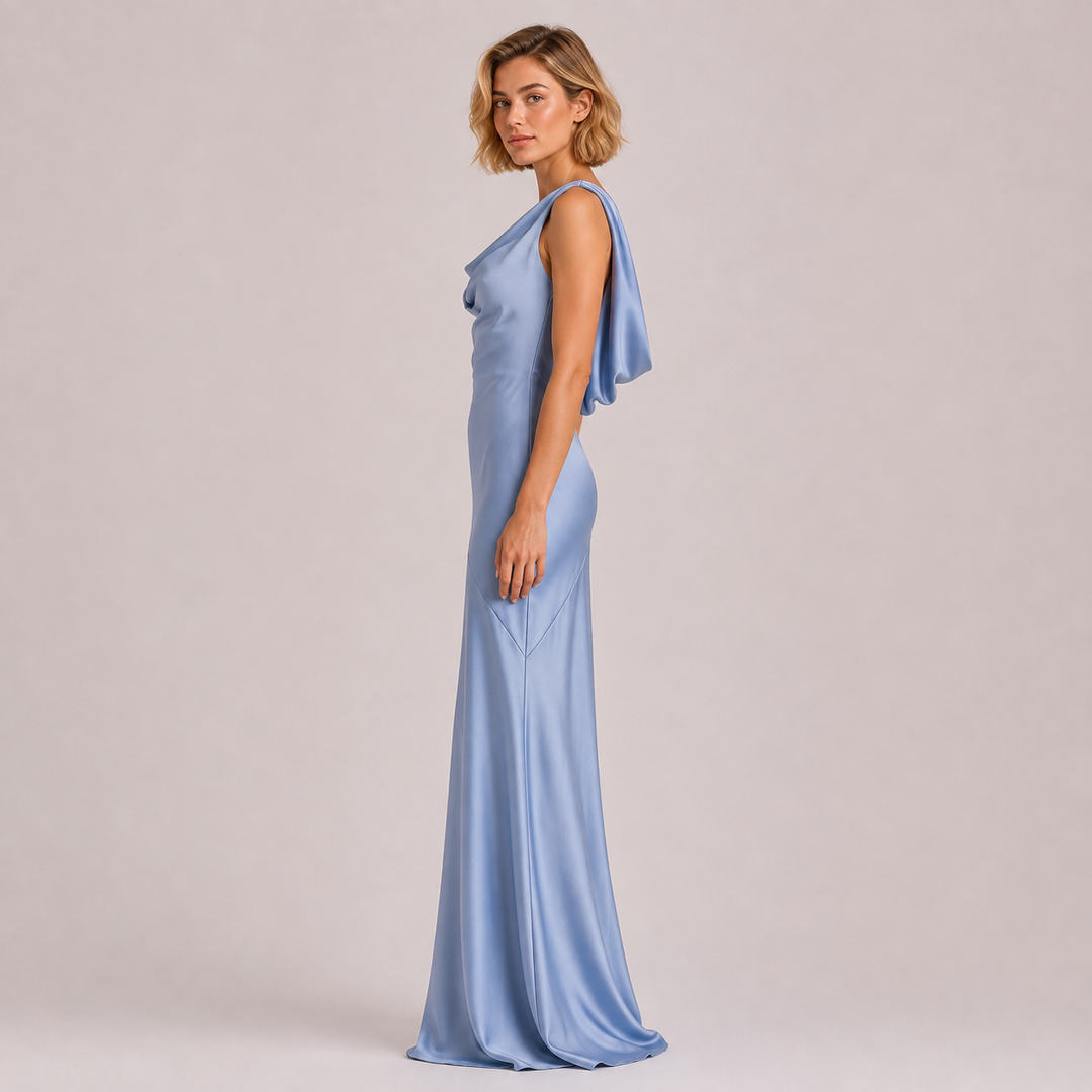 Flow | Satin Cowl Neck Maxi Dress