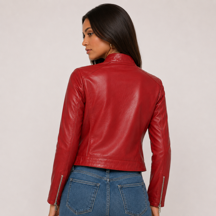 Nyx | Faux Leather Cropped Moto Jacket