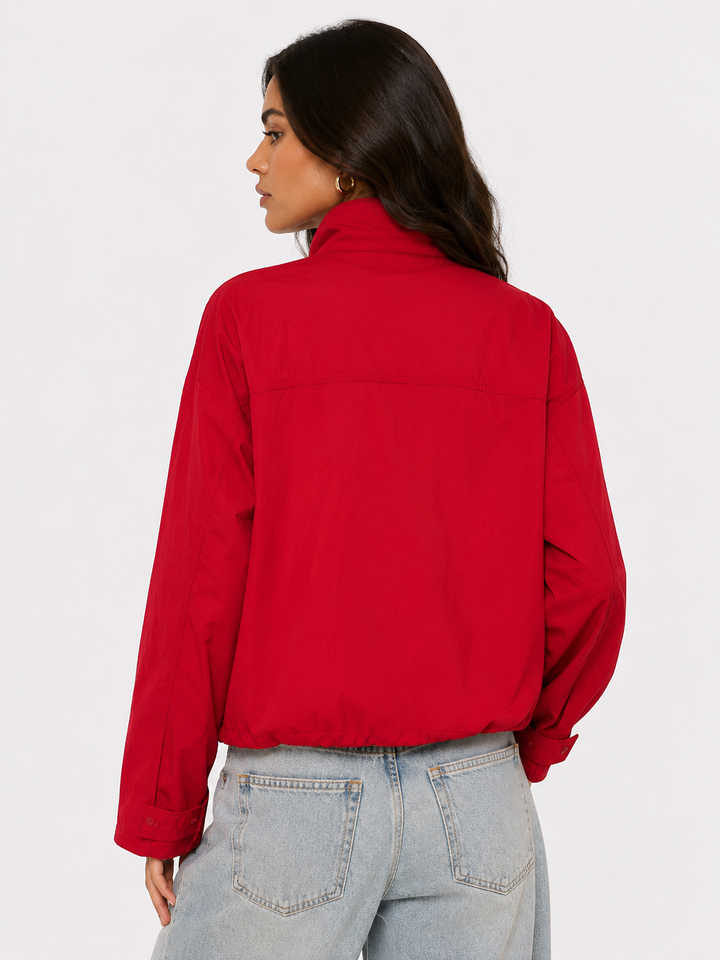 Zip | Nylon Windbreaker Drawstring Jacket