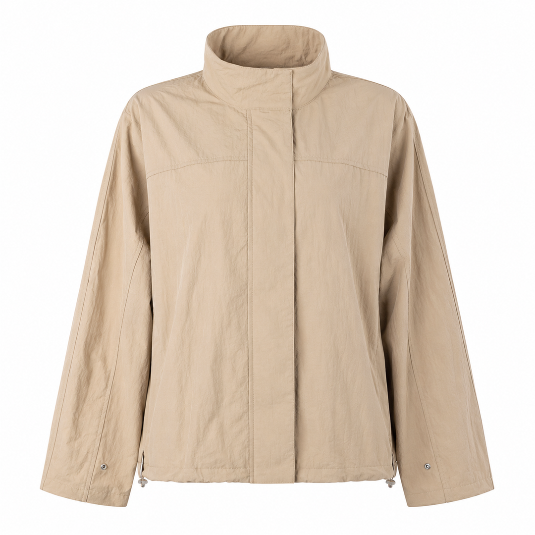 Zip | Nylon Windbreaker Drawstring Jacket