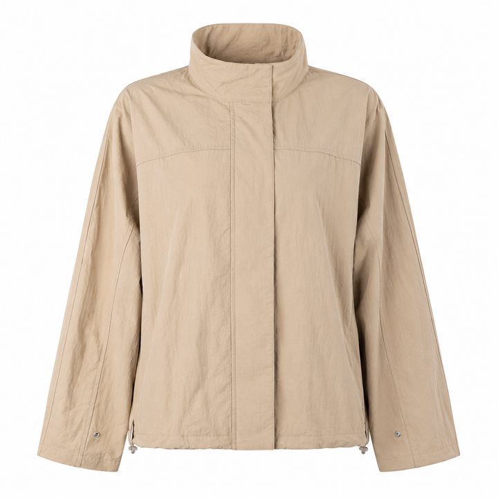 Zip | Nylon Windbreaker Drawstring Jacket