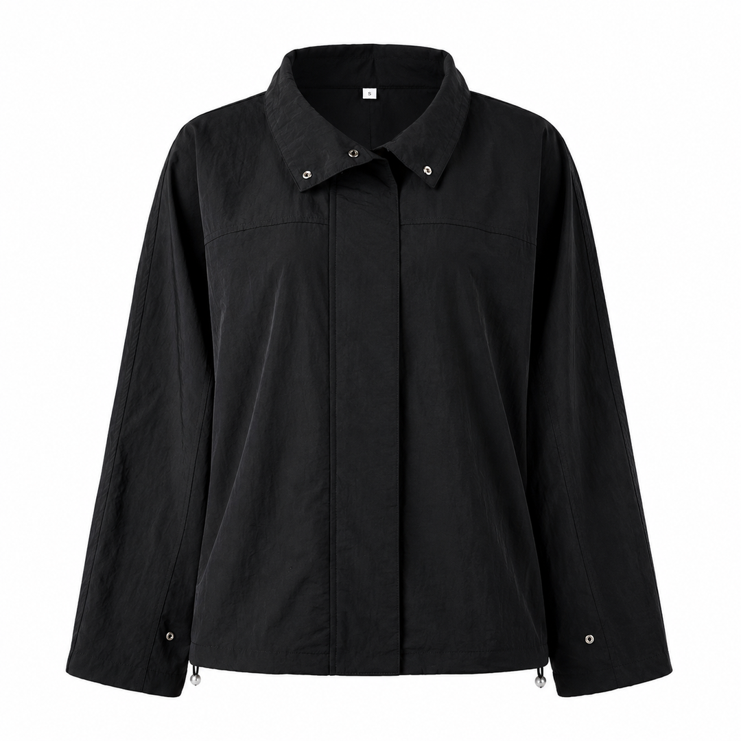 Zip | Nylon Windbreaker Drawstring Jacket