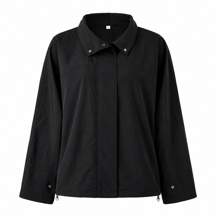 Zip | Nylon Windbreaker Drawstring Jacket