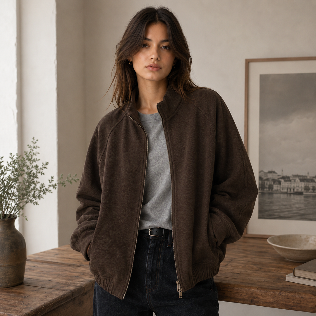 Walk | Wool Blend Oversized Bomber Jacket