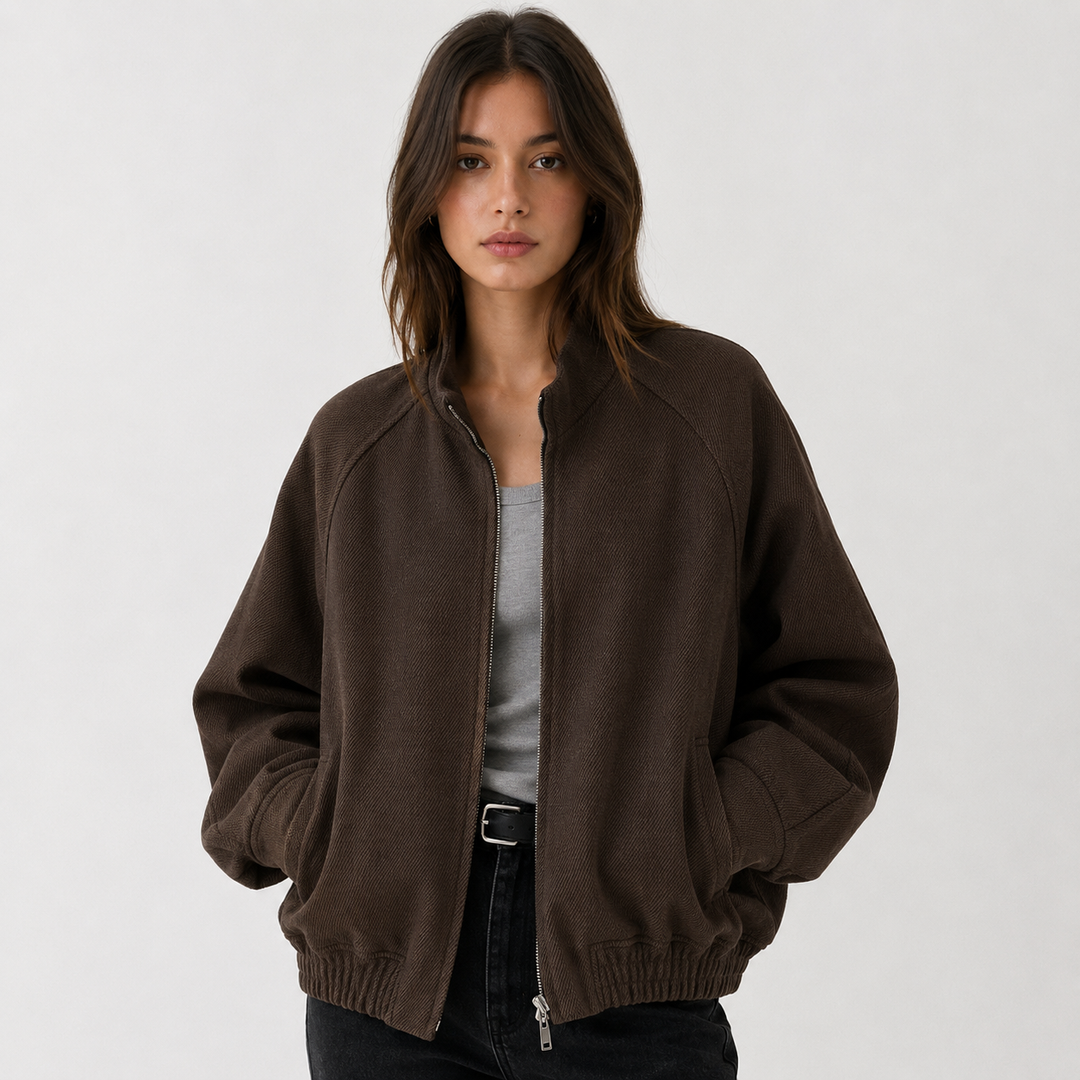 Walk | Wool Blend Oversized Bomber Jacket