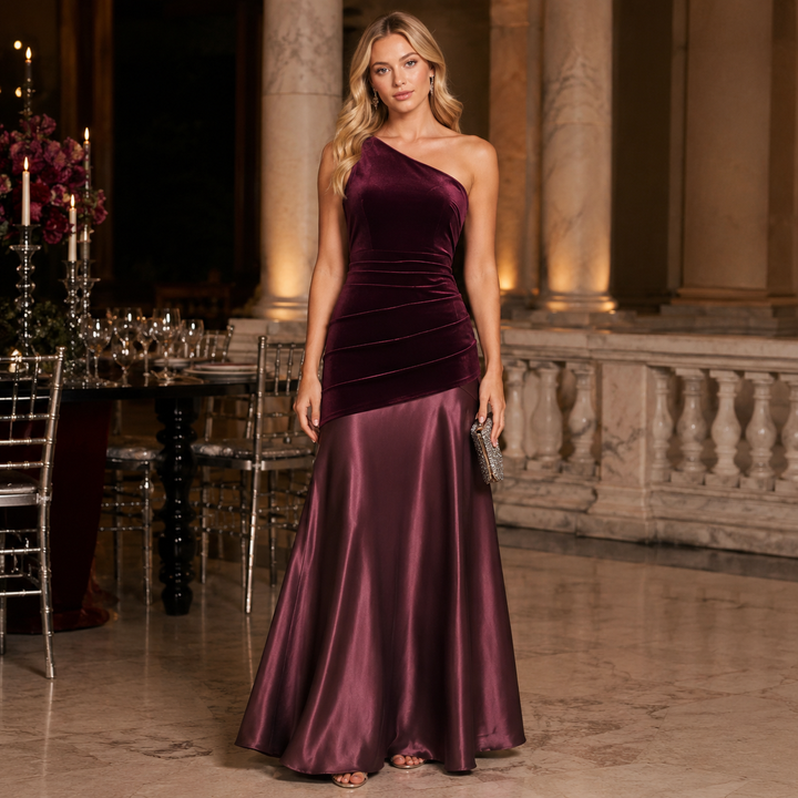 Smit | One Shoulder Velvet Maxi Dress