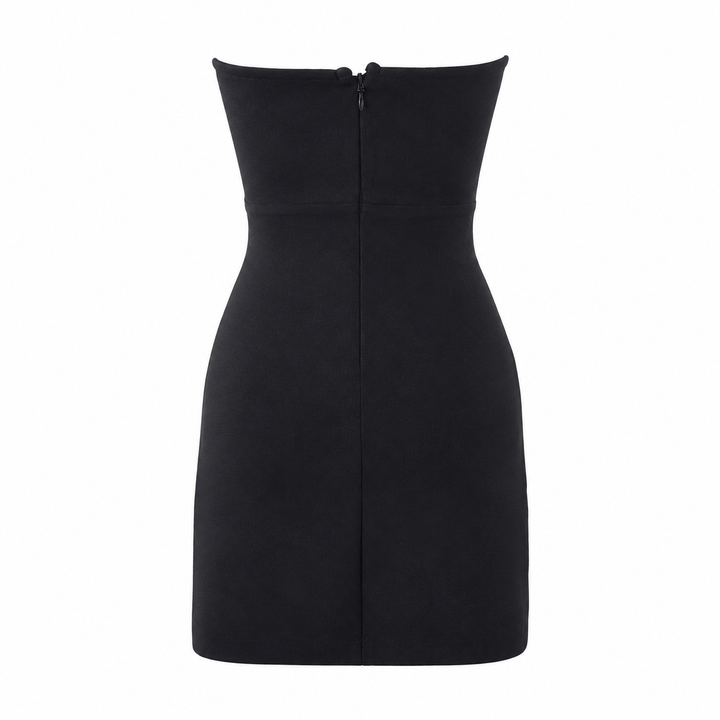 Jewel | Black Rhinestone Strapless Mini Dress