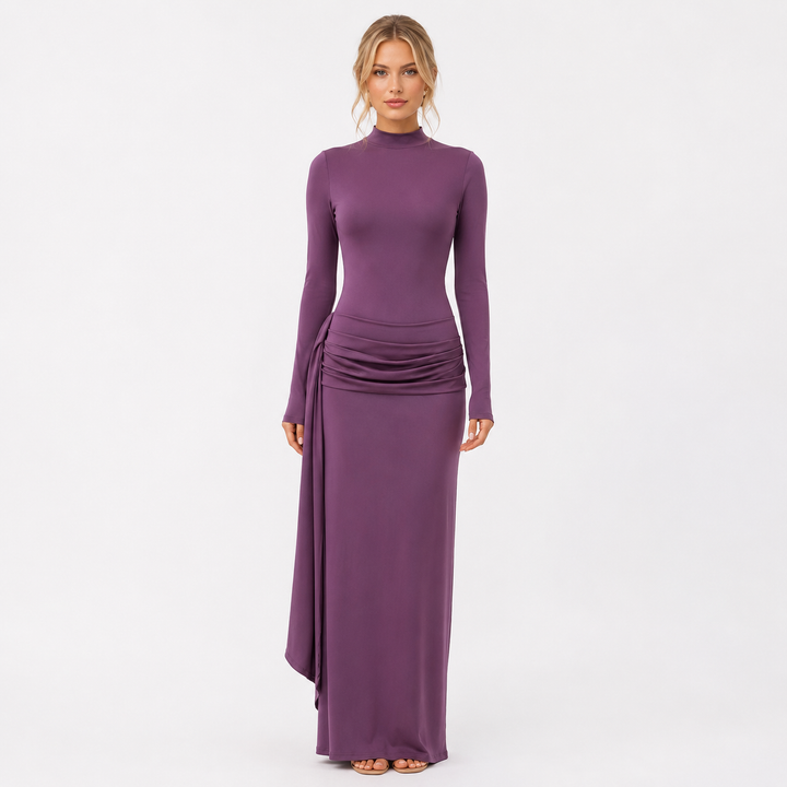 Wisk | Long Sleeve Draped Maxi Dress