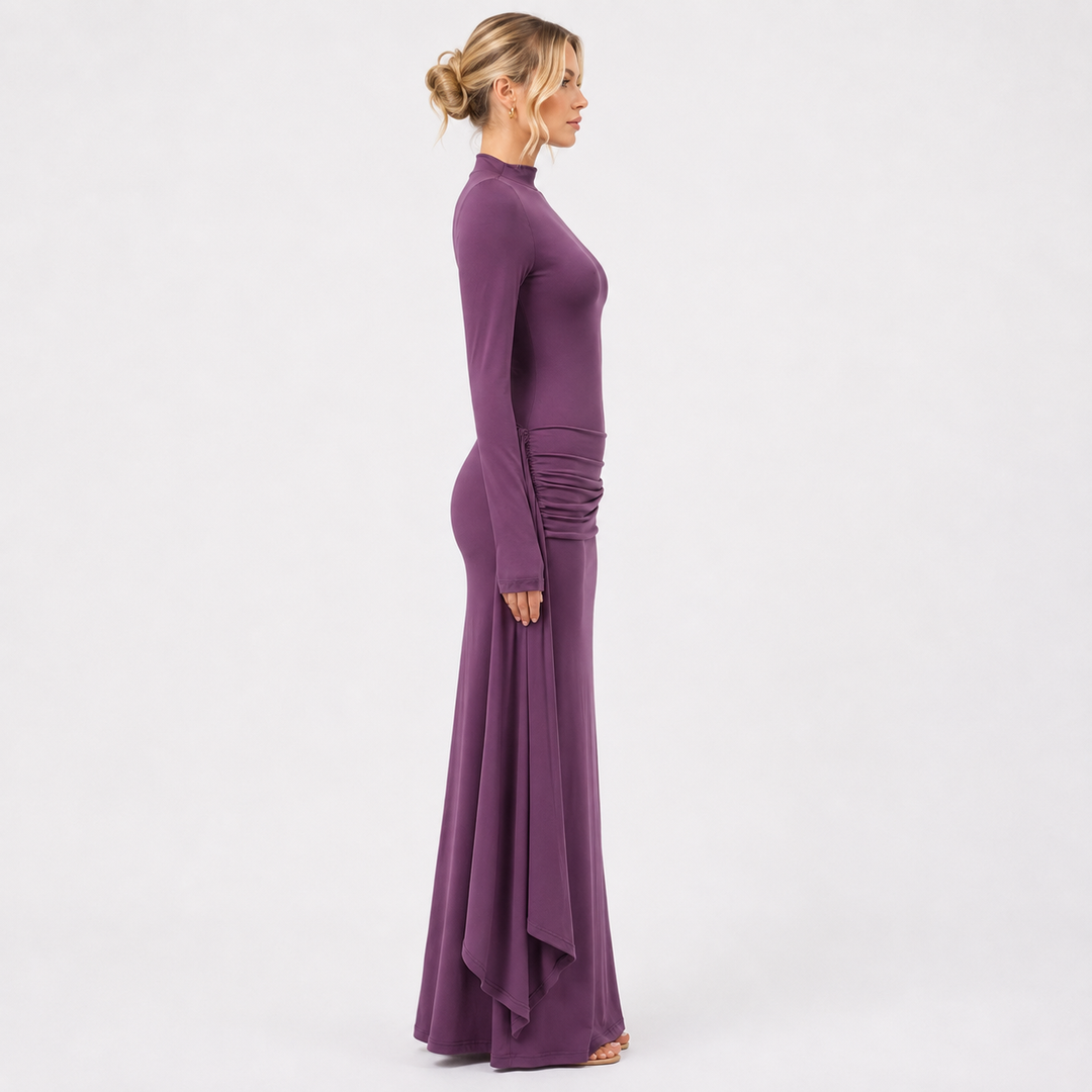 Wisk | Long Sleeve Draped Maxi Dress