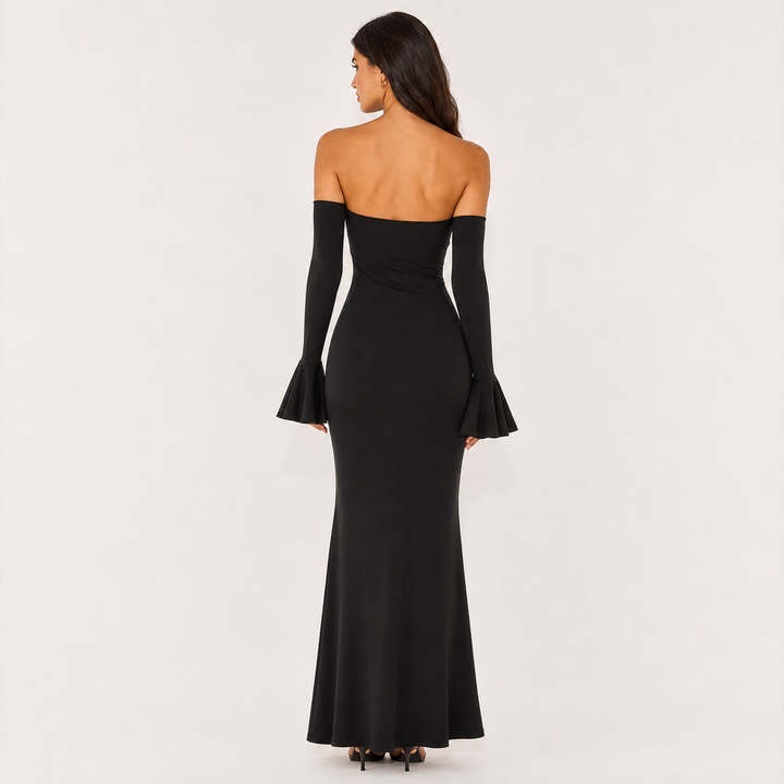 Affair | Strapless Bell Sleeve Maxi Dress