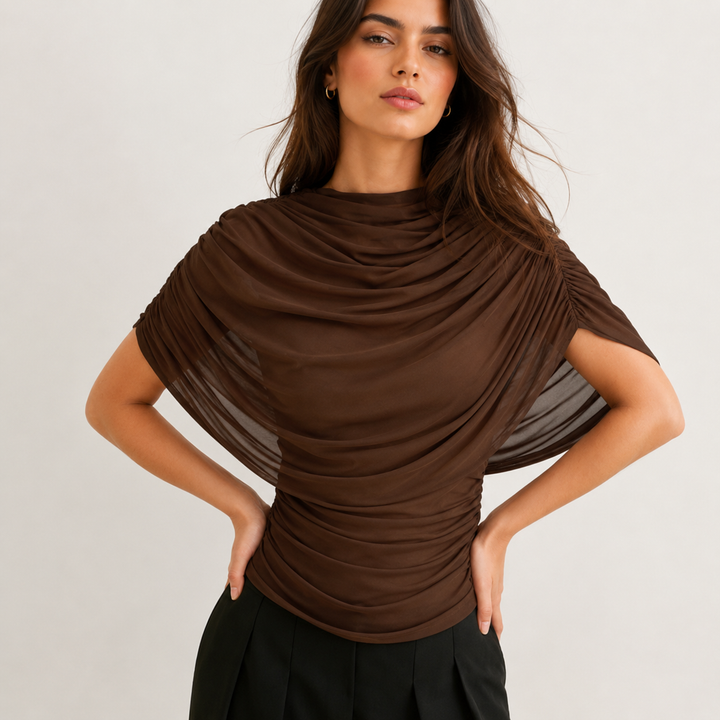 Drift | Draped Mock Neck Top