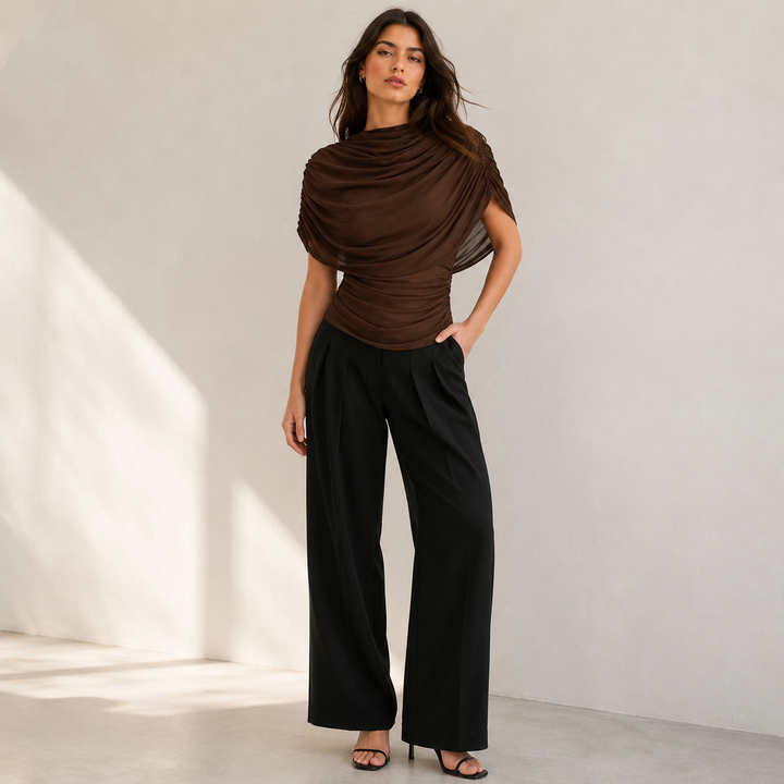 Drift | Draped Mock Neck Top