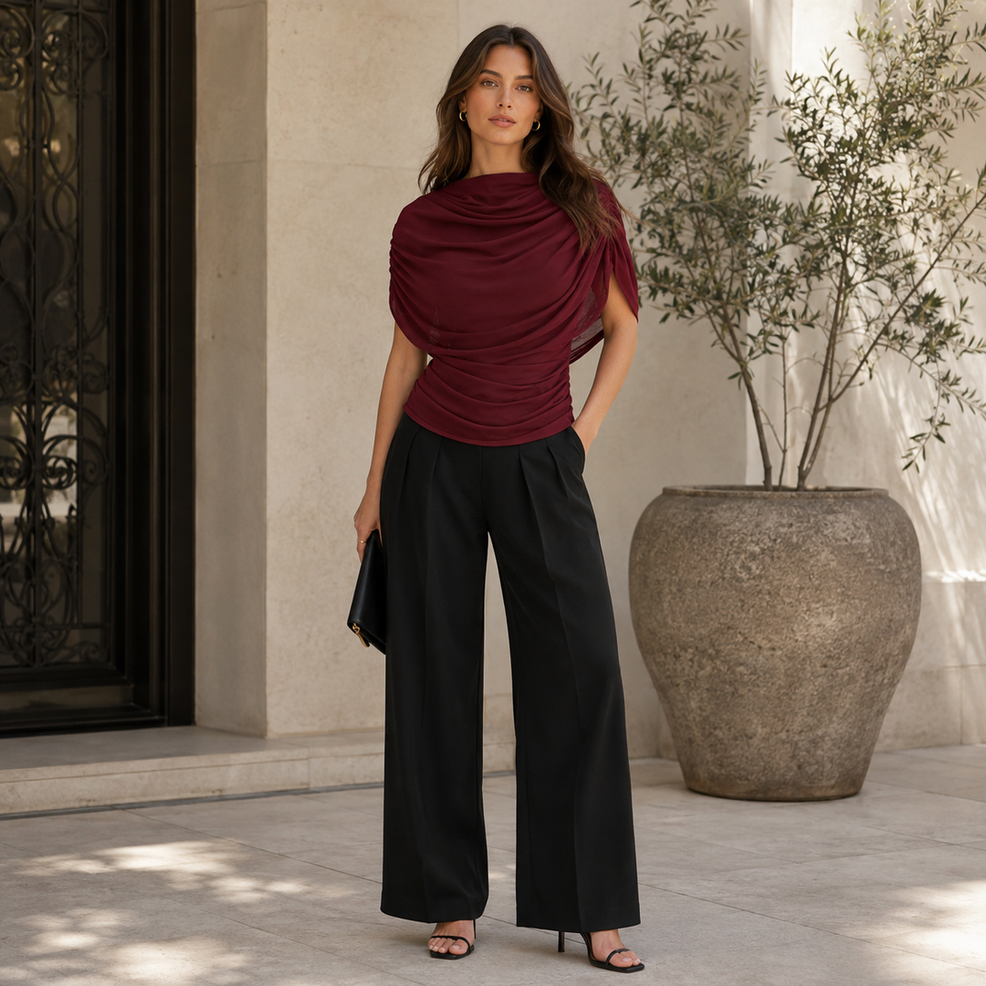 Drift | Draped Mock Neck Top