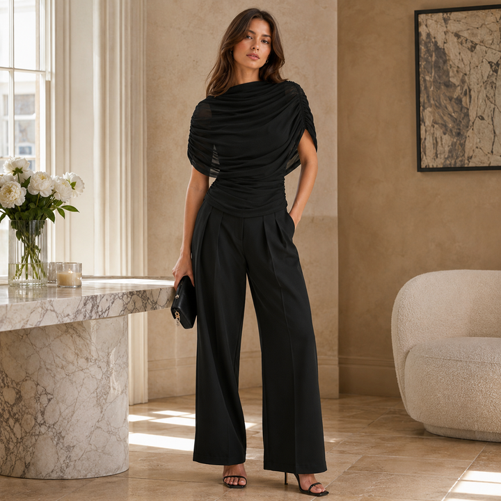 Drift | Draped Mock Neck Top