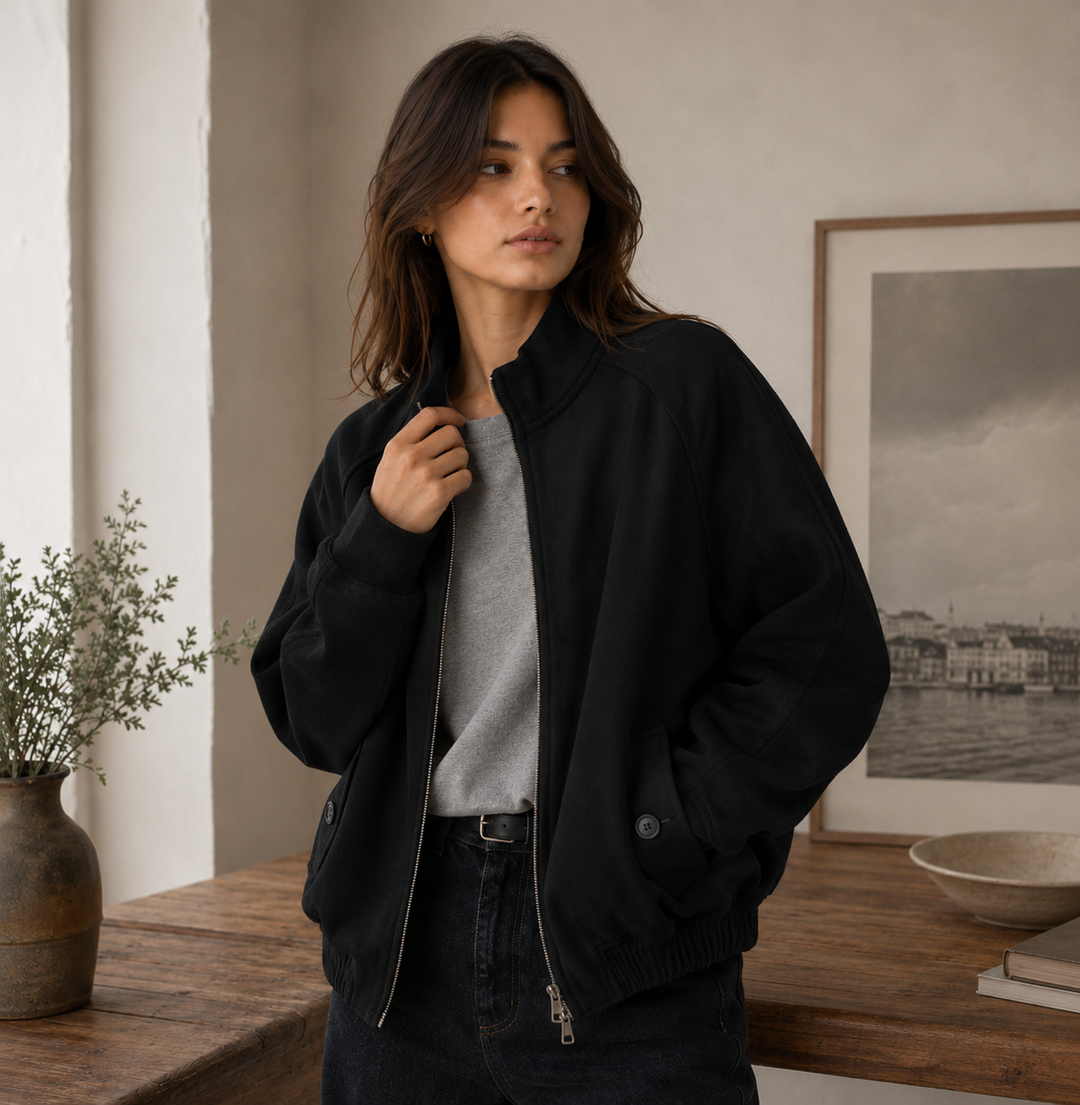 Walk | Wool Blend Oversized Bomber Jacket