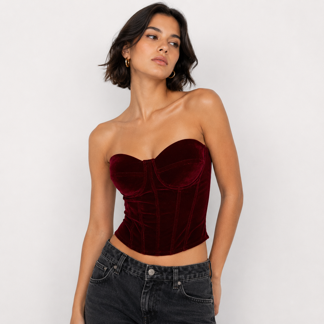 Lull | Velvet Corset Bustier Top