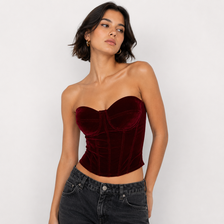 Lull | Velvet Corset Bustier Top