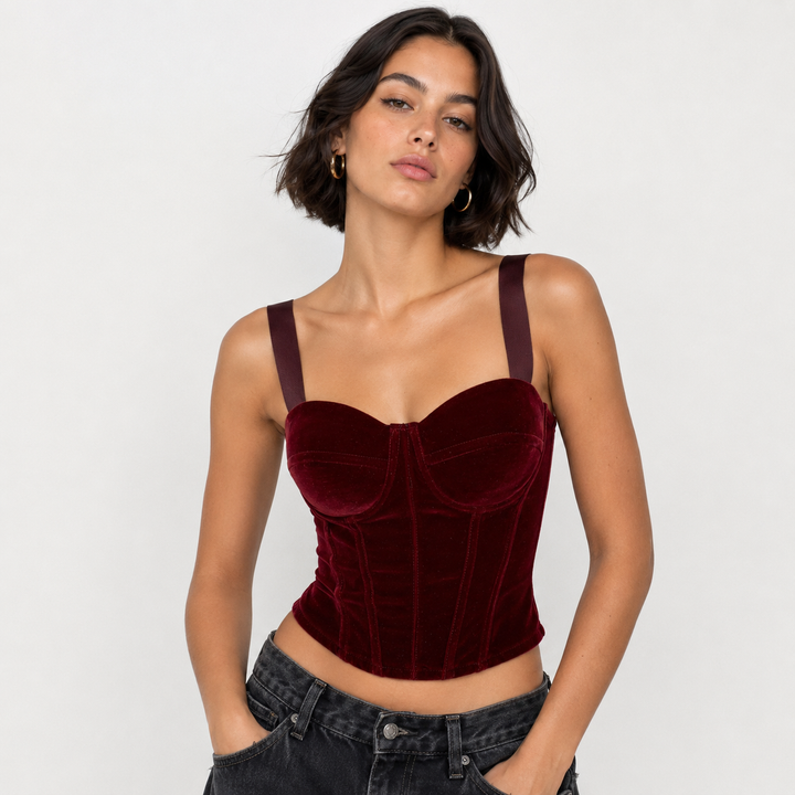 Lull | Velvet Corset Bustier Top