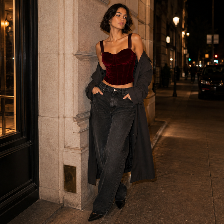 Lull | Velvet Corset Bustier Top