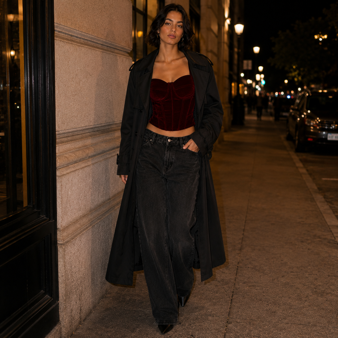 Lull | Velvet Corset Bustier Top
