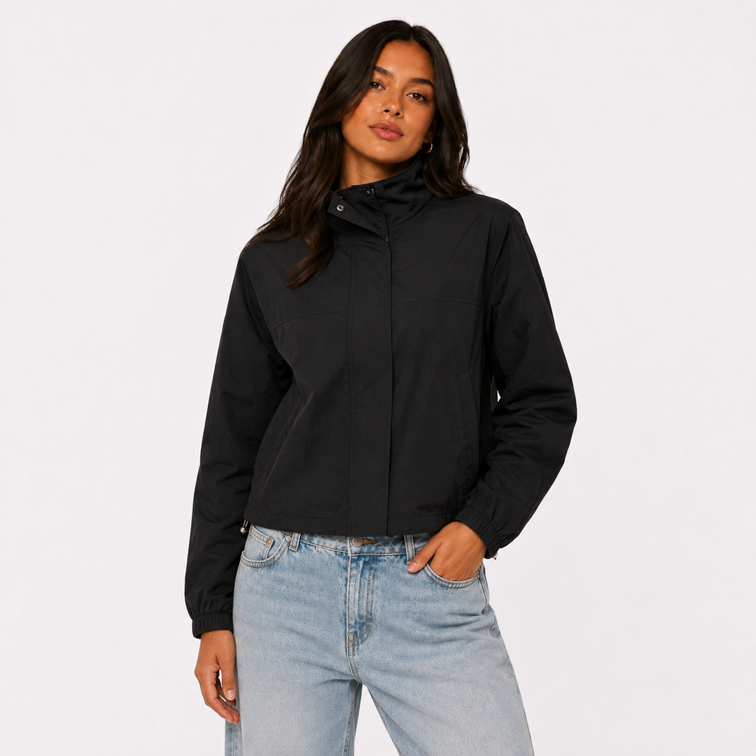 Zip | Nylon Windbreaker Drawstring Jacket