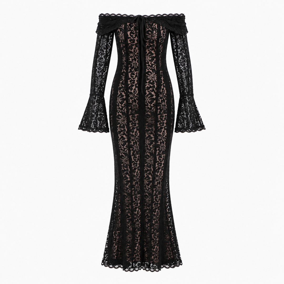 Aura | Lace Off Shoulder Maxi Dress