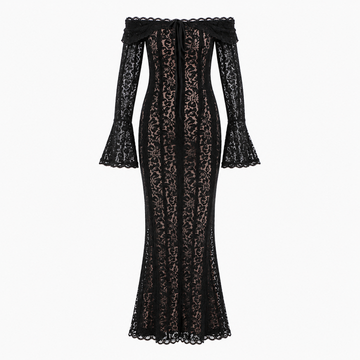 Aura | Lace Off Shoulder Maxi Dress