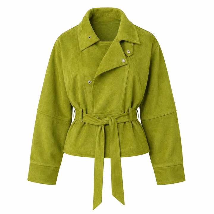 Sync | Olive Green Suede Belted Jacket