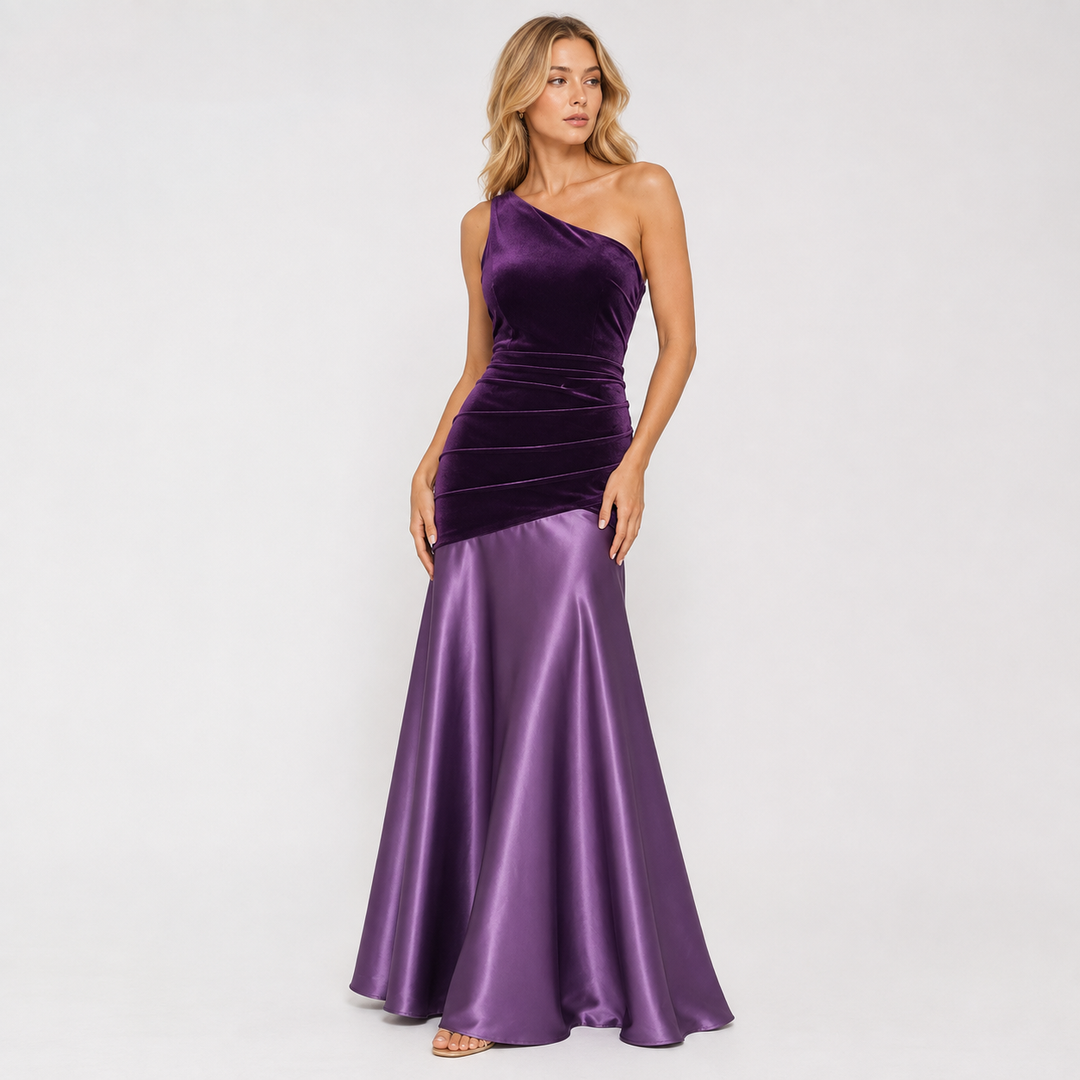 Smit | One Shoulder Velvet Maxi Dress