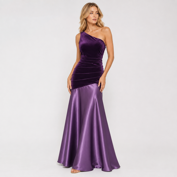 Smit | One Shoulder Velvet Maxi Dress