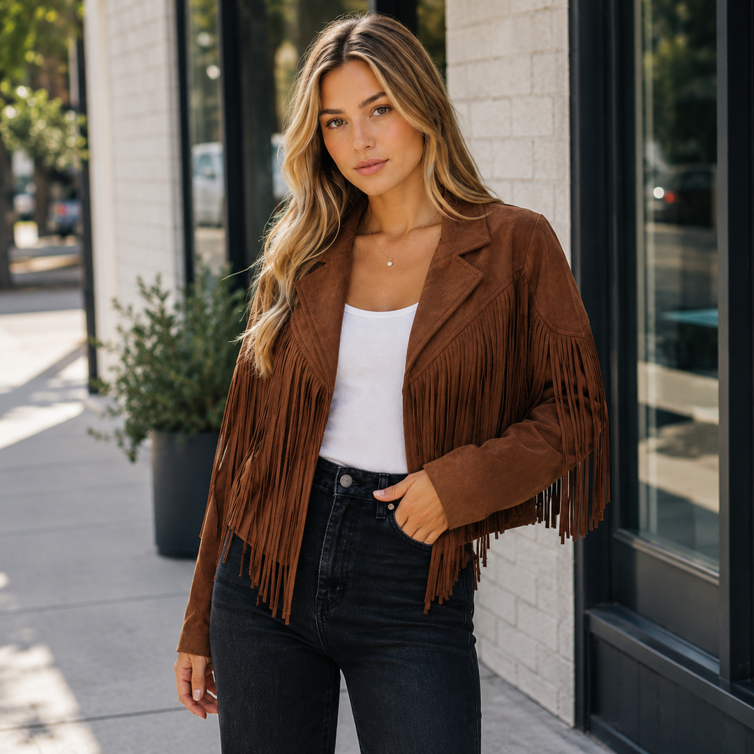 Rode | Suede Fringe Cropped Jacket