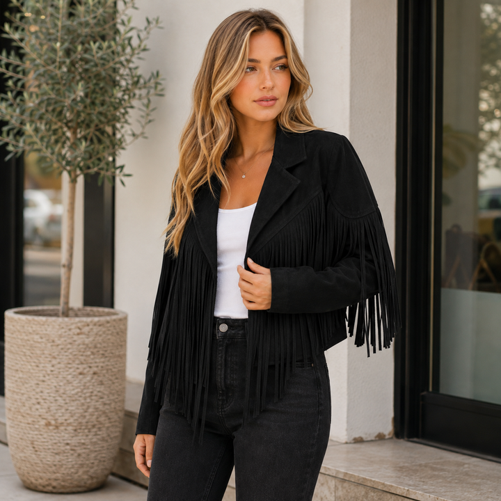 Rode | Suede Fringe Cropped Jacket