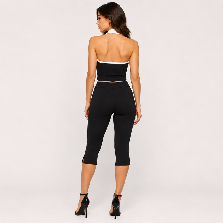 Shift | Colorblock Halter Vest and Capri Pants Set