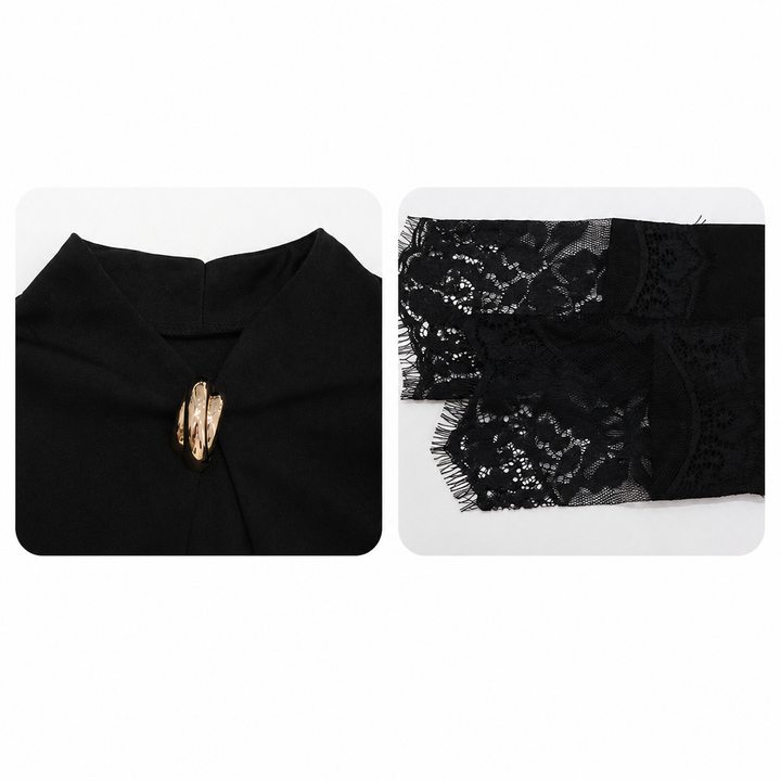 Leave | Mock Neck Keyhole Lace Bodycon Mini Dress
