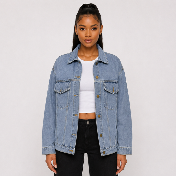 Vibe | Light Blue Oversized Denim Jacket