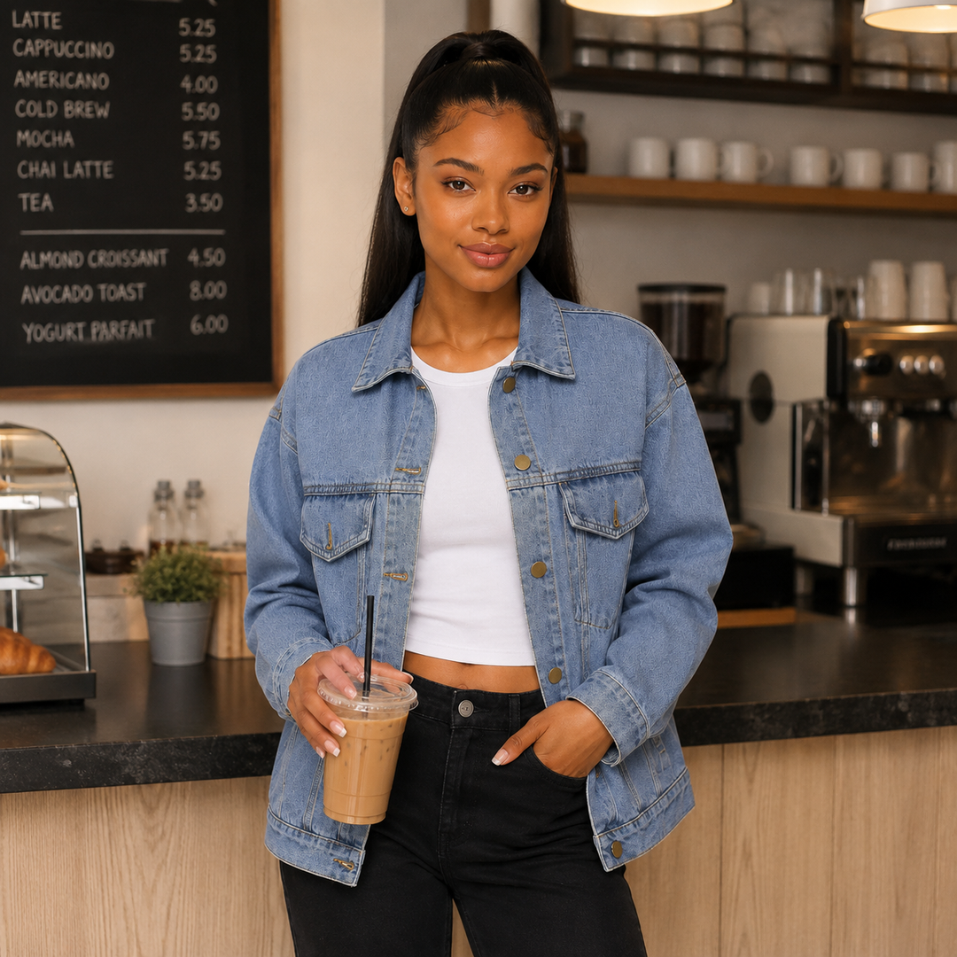 Vibe | Light Blue Oversized Denim Jacket