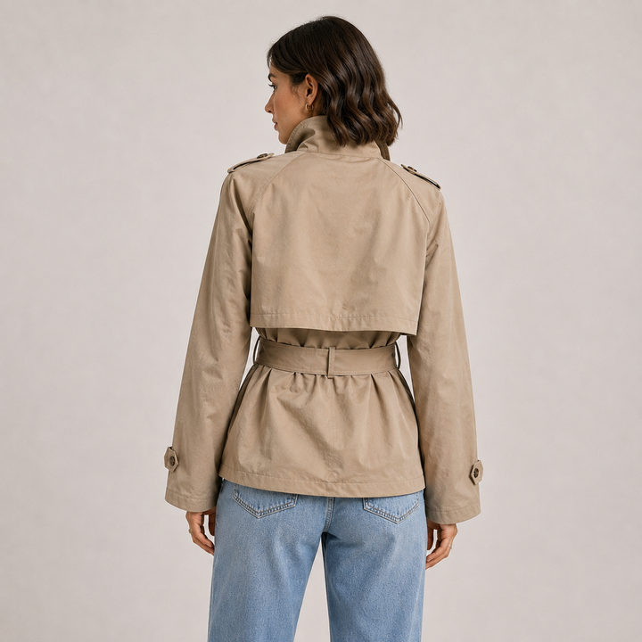 Stride | Funnel Neck Belted Trench Jacket
