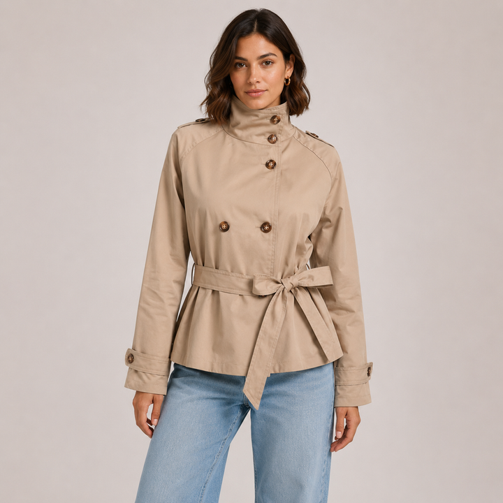 Stride | Funnel Neck Belted Trench Jacket