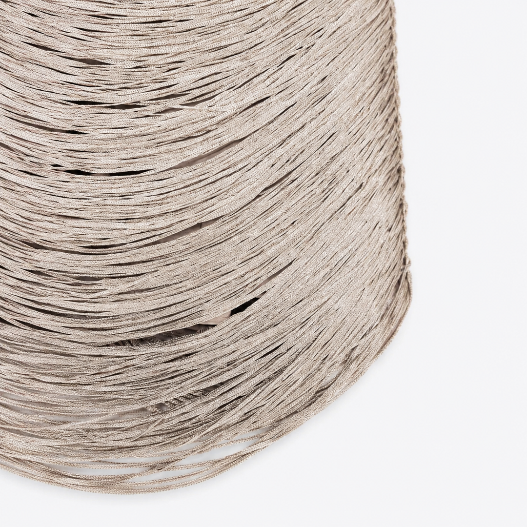 Tea | Beige Metallic Fringe Halter Top