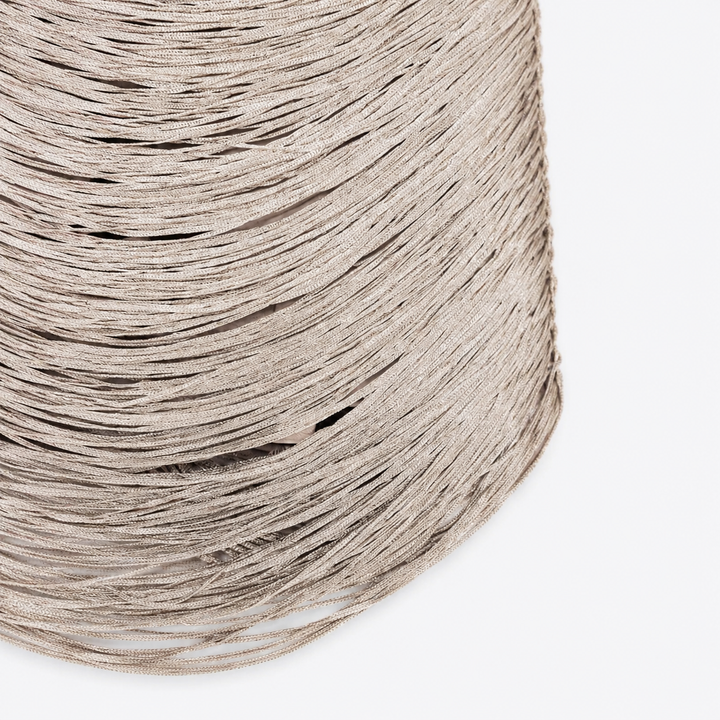 Tea | Beige Metallic Fringe Halter Top