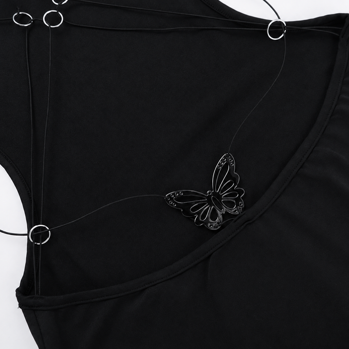 Butter | Black Cutout Strappy Back Maxi Dress