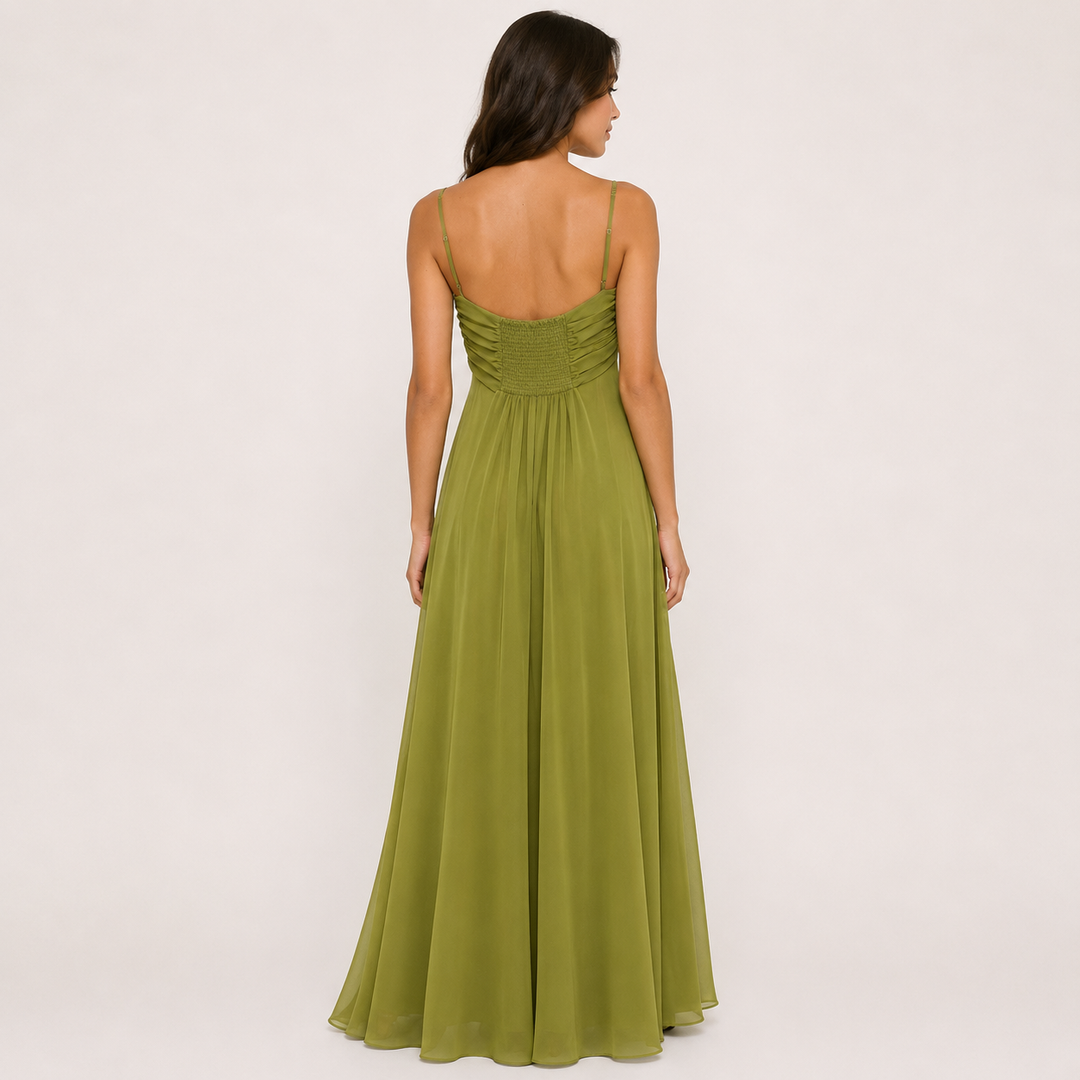 Spell | Green Keyhole Cutout High Waist Maxi Dress