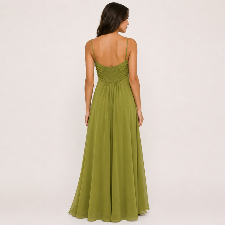 Spell | Green Keyhole Cutout High Waist Maxi Dress